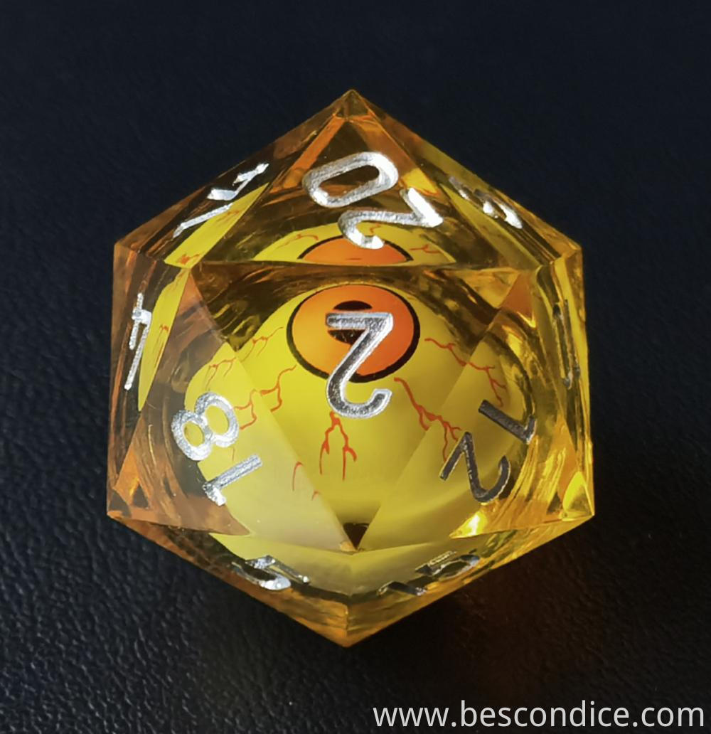 Liquid Core Sharp Edge Resin Polyhedral Dice 2